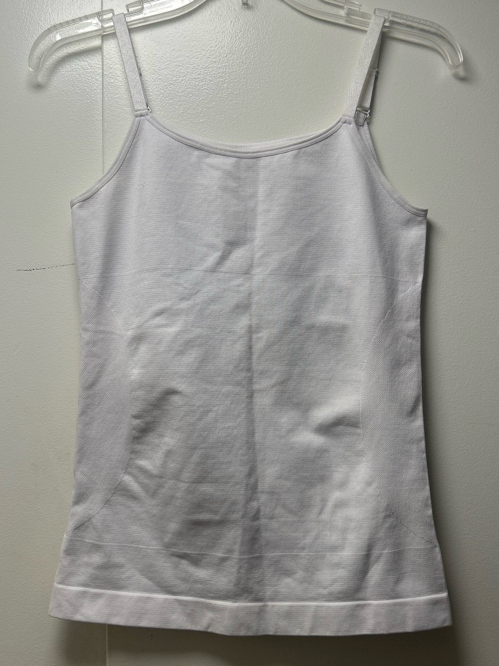 Women's White Stretch Camisole Tank with Adjustable Straps